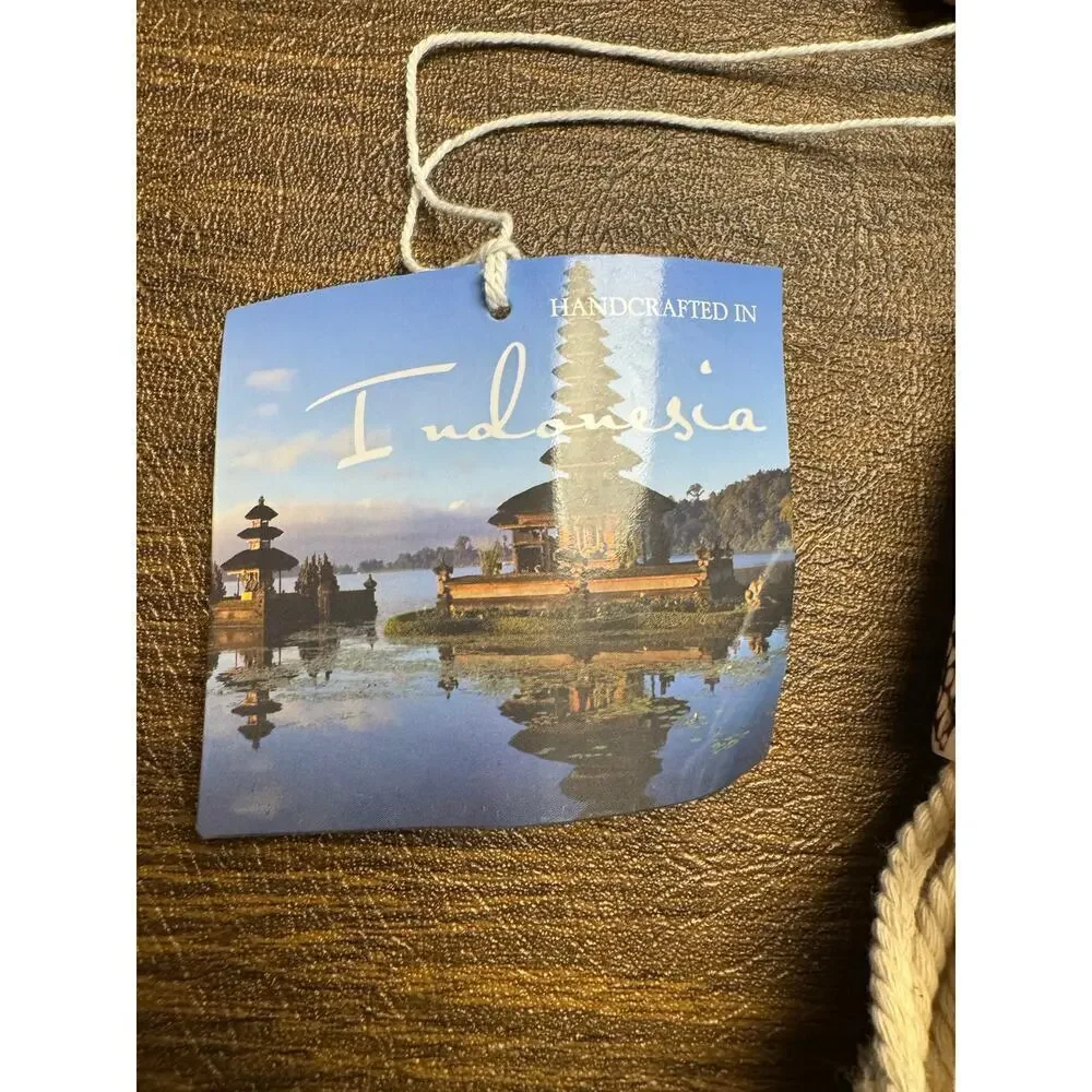 Coastal Beach Nautical Shell & Wooden Beads Hanging Tassel Home Decor Gift NWT